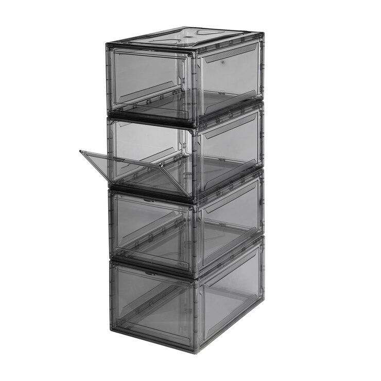 AG Box, Set de 4 Cajas de Zapatos Apilables Premium,  Humo — Imagen 3 de 4