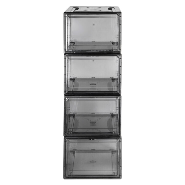 AG Box, Set de 4 Cajas de Zapatos Apilables Premium,  Humo — Imagen 4 de 4