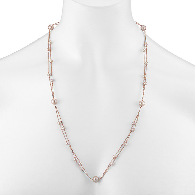 Collar de Perlas, 4.5-8.5mm, Oro Rosa de 14kt — Imagen 3 de 4