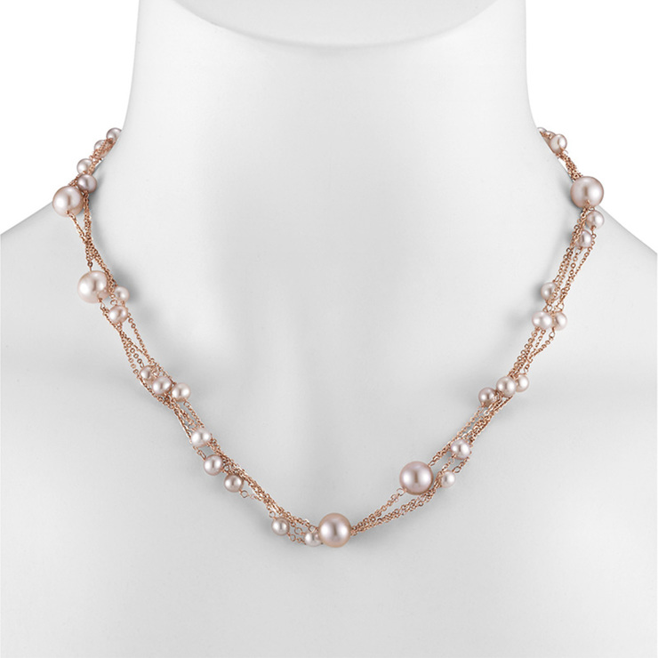 Collar de Perlas, 4.5-8.5mm, Oro Rosa de 14kt — Imagen 4 de 4