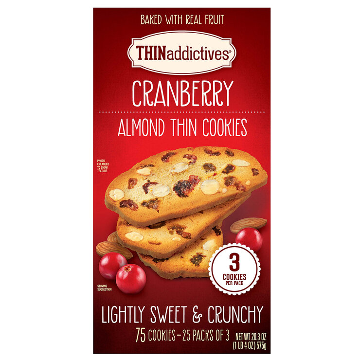Thinaddictives Galletas Almendradas con Arándanos 25 pzas de 23 g — Imagen 1 de 3