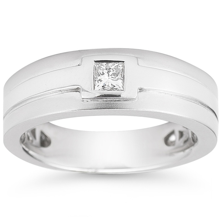 R27023 14KW PC .23CT MENS DIAMONDS RING — Imagen 1 de 3