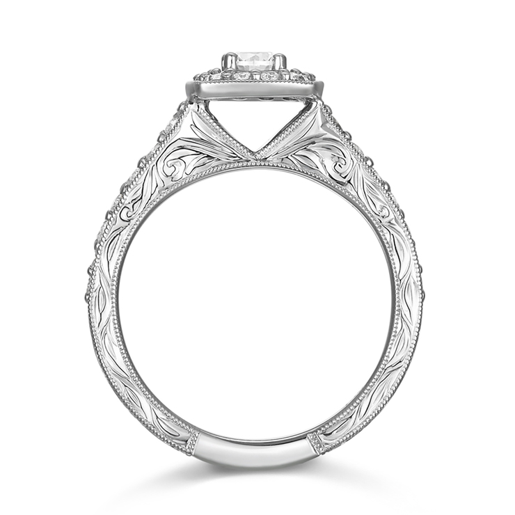 0.87ctw, Anillo de Diamantes, Oro Blanco de 14kt — Imagen 4 de 4