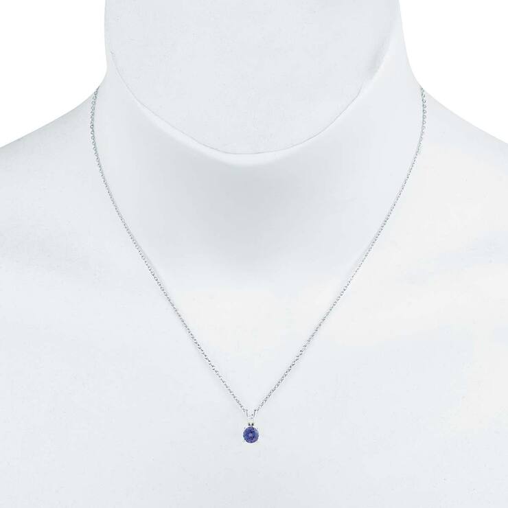 Collar de Tanzanita, Oro Blanco de 14K — Imagen 2 de 3