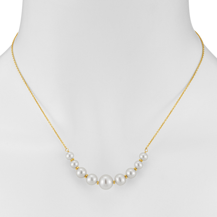 4.5-8mm, Collar de Perlas Cultivadas, Oro Amarillo de 14kt — Imagen 1 de 3