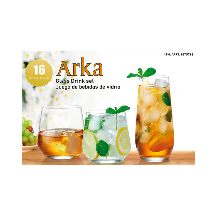Arka Juego de 16 Vasos de Vidrio — Imagen 2 de 3