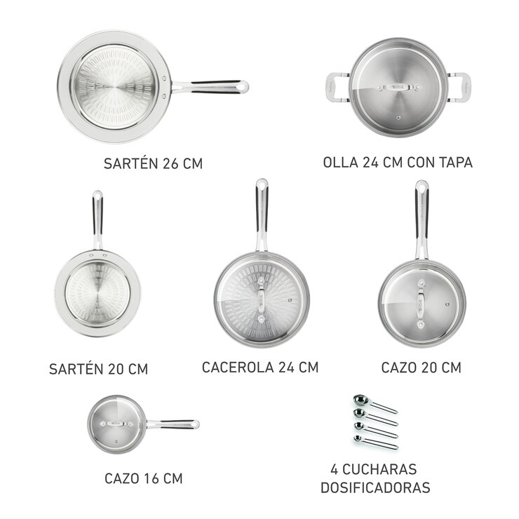 T-Fal Batería de Cocina de  Acero Inoxidable 14 piezas — Imagen 4 de 4
