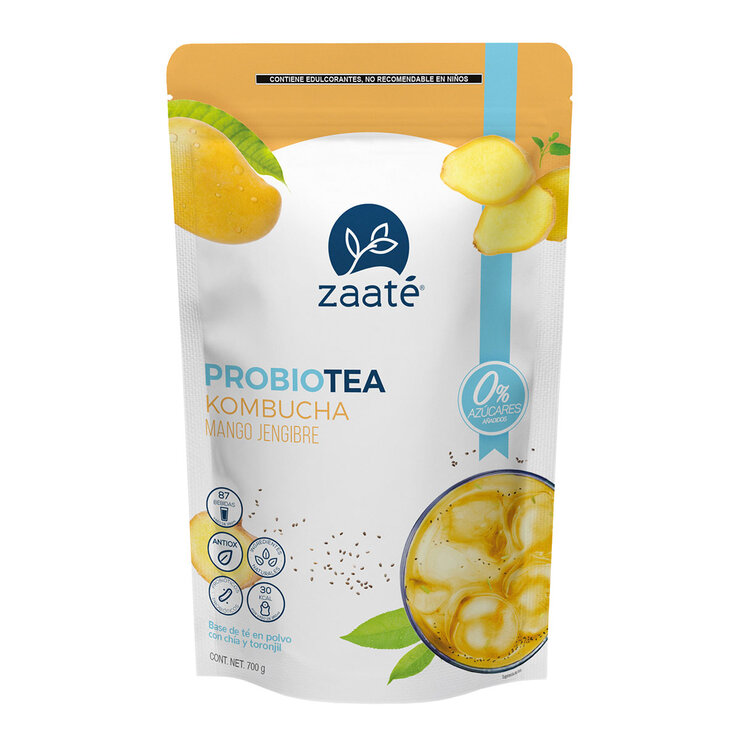 Zaaté Probiotea Kombucha Mango Jengibre 0 Azúcar — Imagen 1 de 2