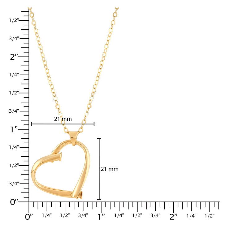 Collar de Corazón, Oro Amarillo de 14K — Imagen 3 de 4
