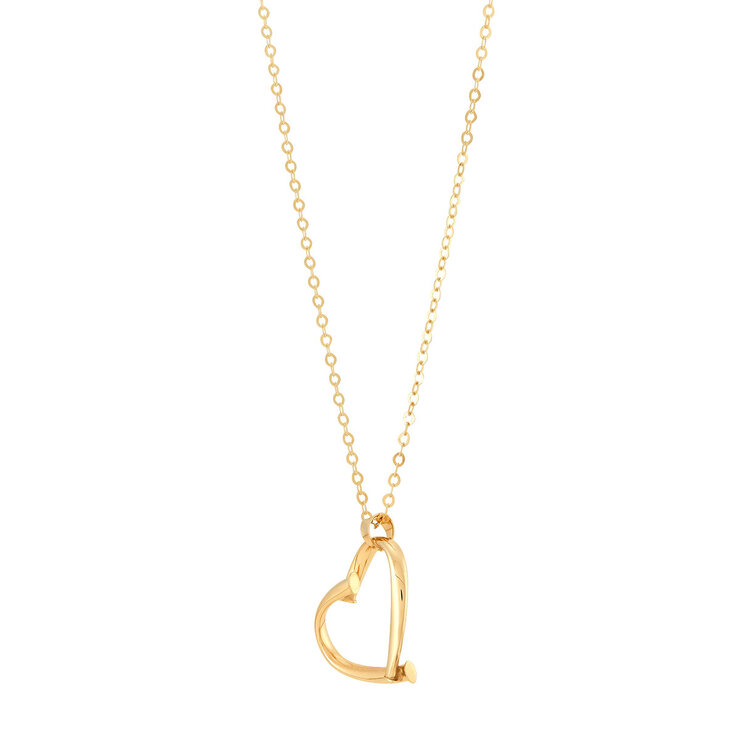 Collar de Corazón, Oro Amarillo de 14K — Imagen 4 de 4