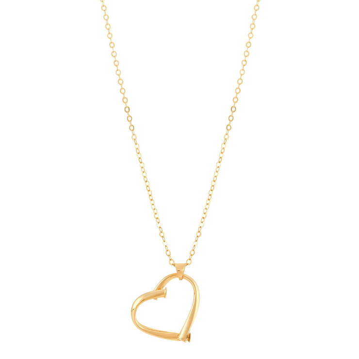 Collar de Corazón, Oro Amarillo de 14K — Imagen 1 de 4