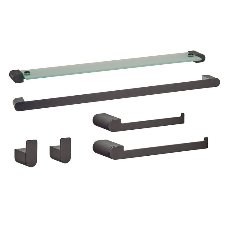 Rubinett, Set de Accesorios para Baño Negro