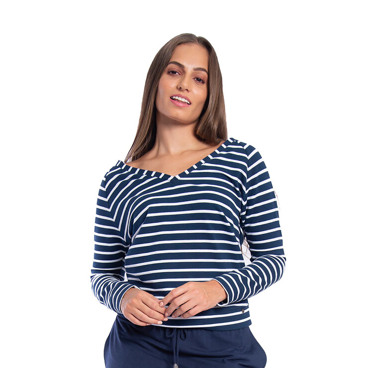 Alysh, Blusa Tipo Loungewear, Rayada, para Dama, Varias Tallas — Imagen 1 de 2