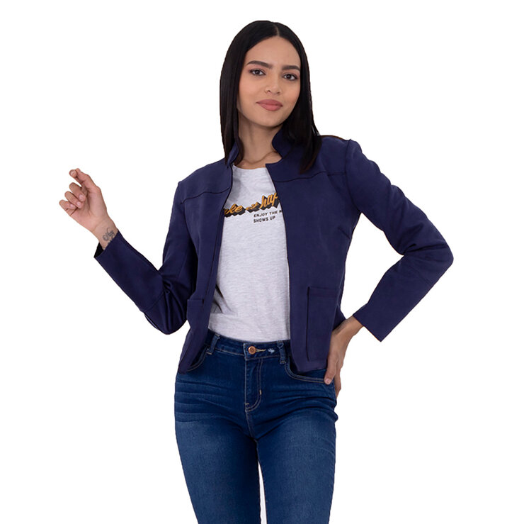Shyla, Chamarra de Suede, Color Azul, para Dama, Varias Tallas — Imagen 1 de 3