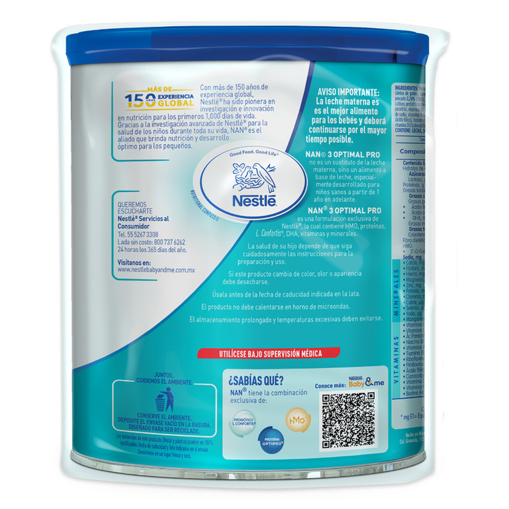 Nestle NAN Optipro 3, Fórmula para bebé (2 latas de 1.5 kg c/u) — Imagen 4 de 4