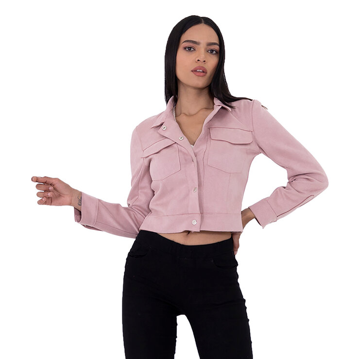 Shyla, Chamarra de Suede, Color Rosa, para Dama, Varias Tallas — Imagen 1 de 2