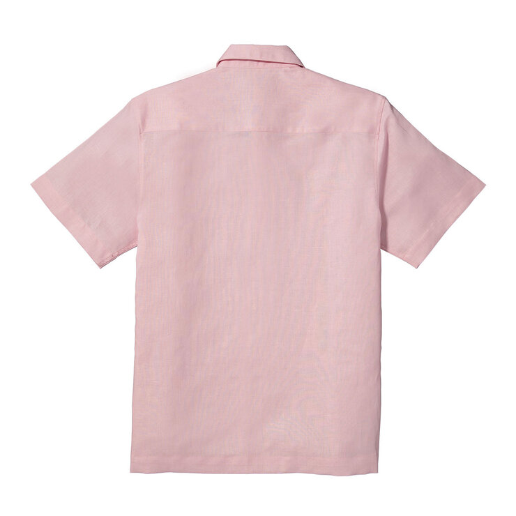 Palmerino, Camisa de Lino Manga Corta, para hombre, Color Parfait Pink, Modelo Ali, Varias Tallas — Imagen 2 de 2