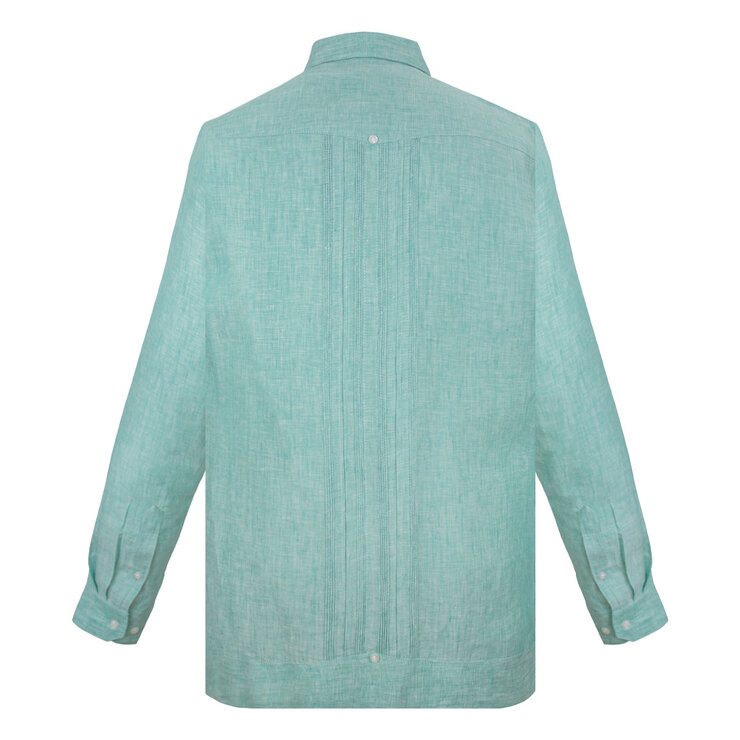 G. Candila, Guayabera de Manga Larga, Color Verde, Varias Tallas — Imagen 2 de 2