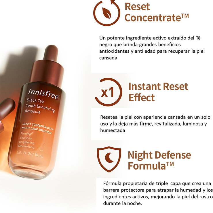 Innisfree Black Tea Youth Serum 30 ml  — Imagen 2 de 4