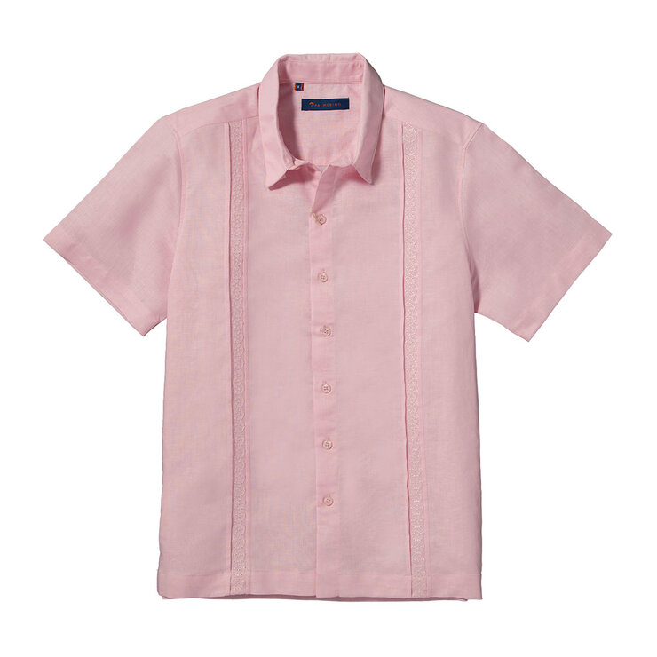 Palmerino, Camisa de Lino Manga Corta, para hombre, Color Parfait Pink, Modelo Ali, Varias Tallas — Imagen 1 de 2