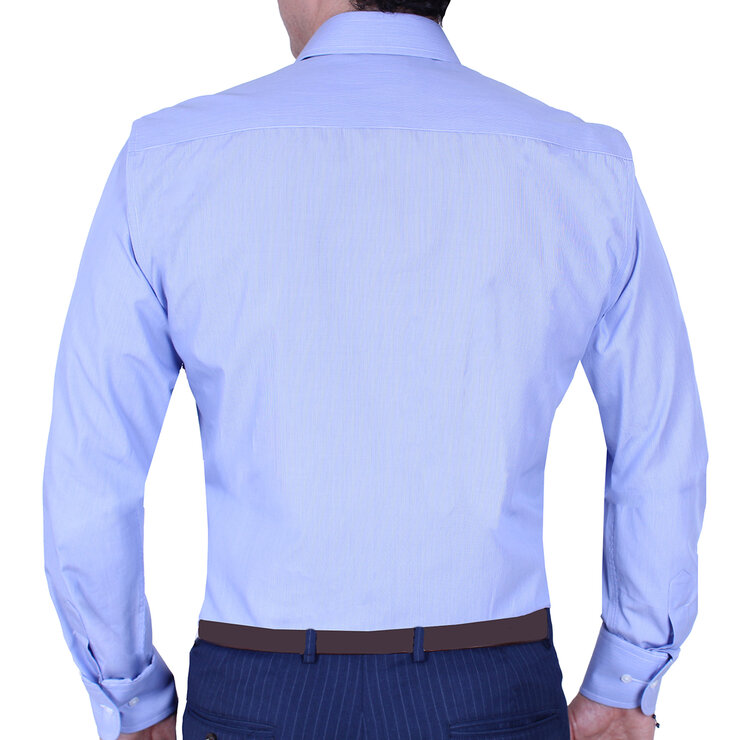 Emporio Colombo, Camisa para Caballero, Corte Slim y/o Regular, Rayas Azules, Varias Tallas — Imagen 3 de 3