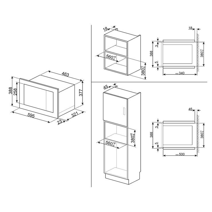 Smeg Combo microondas de empotre 60 cm y horno de empotre 60cm — Imagen 4 de 4