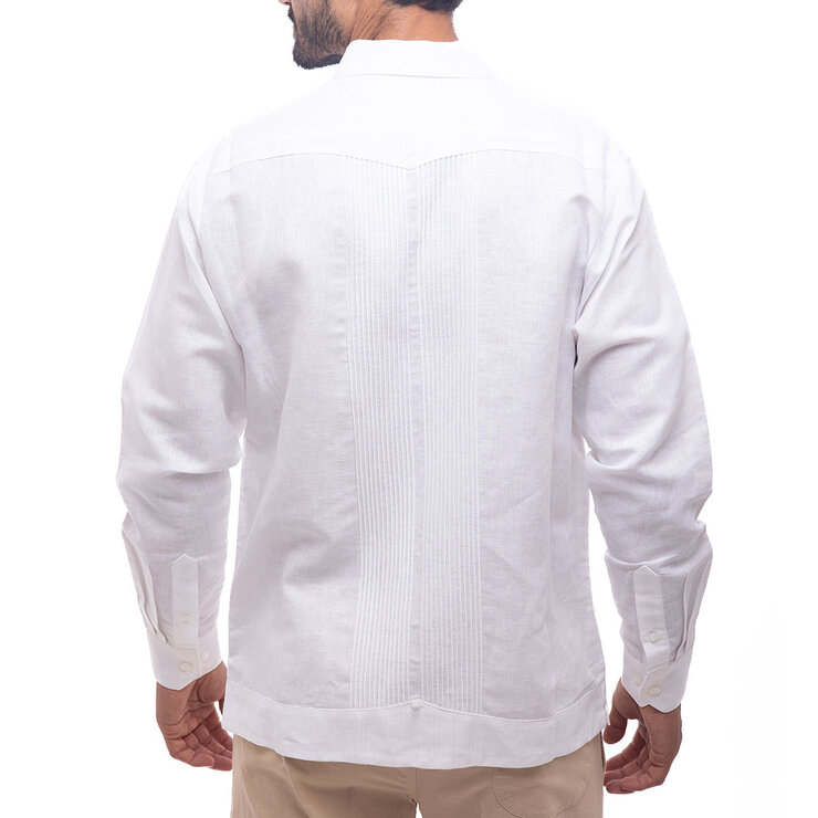 G. Candila, Guayabera de Manga Larga, Color Blanco, Varias Tallas — Imagen 2 de 2