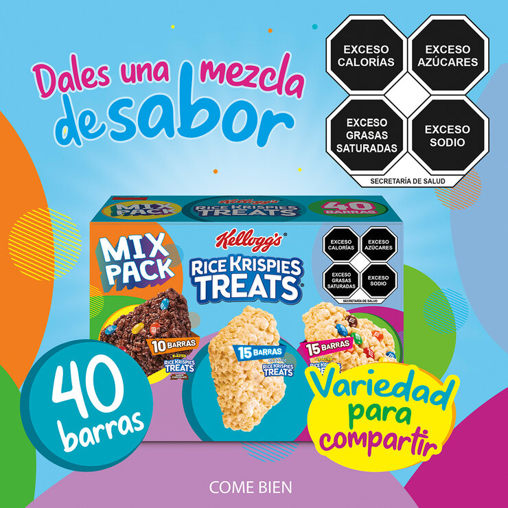 Kellogg's Barras de Arroz Inflado Rice Krispies Variedad de Sabores 40 pzas de 22 g — Imagen 2 de 3