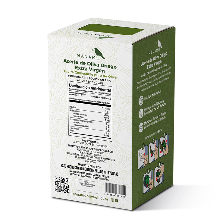 Mánamu Aceite De Oliva Ultra Premium Extra Virgen Griego 3 L — Imagen 2 de 3