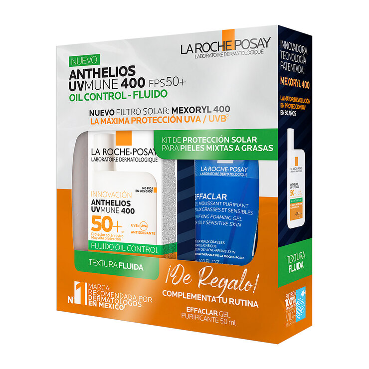 Kit Anthelios UV Mune 400 FPS 50+ Oil Control-Fluido 50ml + Effaclar Gel Purificante 50ml — Imagen 3 de 3