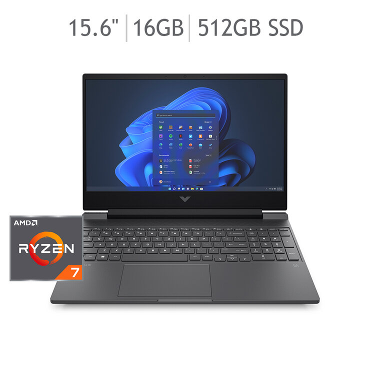 HP Vicus Gaming Laptop 15.6"  AMD Ryzen 7-5800H 16GB 512GB SSD Windows 11 — Imagen 1 de 4