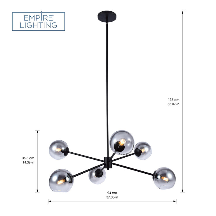 Culver Colgante de 6 Luces — Imagen 3 de 4
