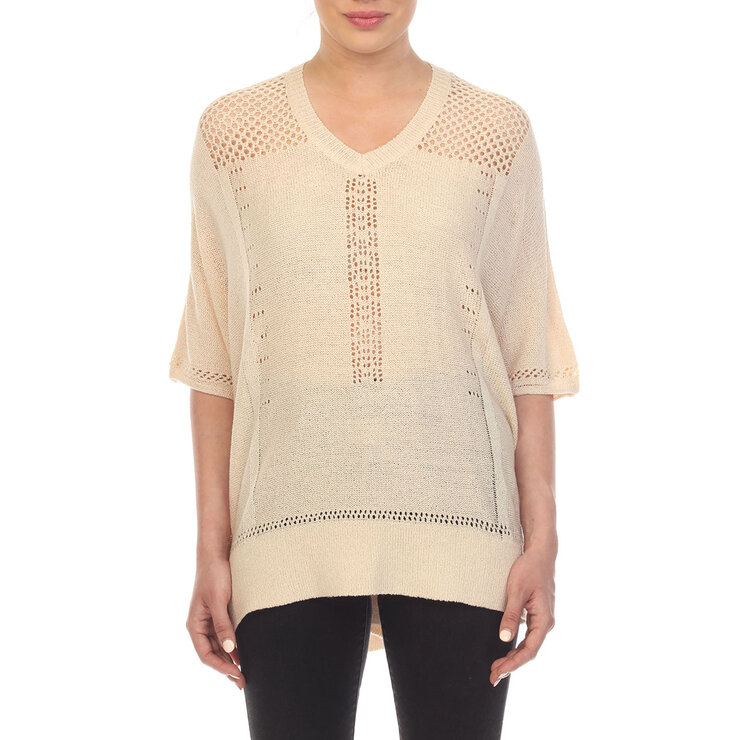 Rain and Rose Poncho Suéter con cuello V para Dama Varias Tallas y Colores — Imagen 2 de 4