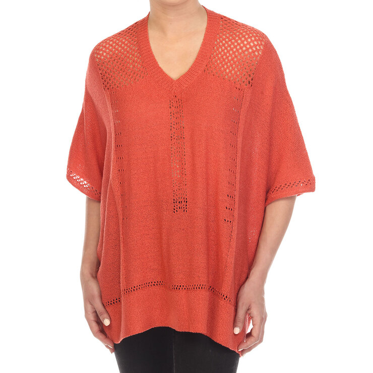 Rain and Rose Poncho Suéter con cuello V para Dama Varias Tallas y Colores — Imagen 4 de 4