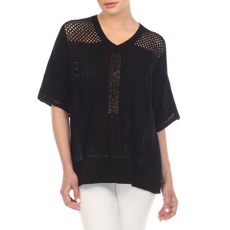 Rain and Rose Poncho Suéter con cuello V para Dama Varias Tallas y Colores — Imagen 1 de 4