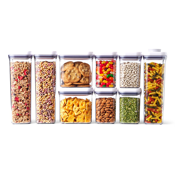 Oxo Softworks Juego de Recipientes  con Tapas y Botón Emergente  para Almacenar 9 Piezas  — Imagen 1 de 3