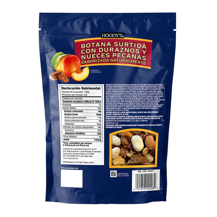 Hoody's Botana Surtida con Duraznos y Nueces Pecanas 680 g — Imagen 2 de 2