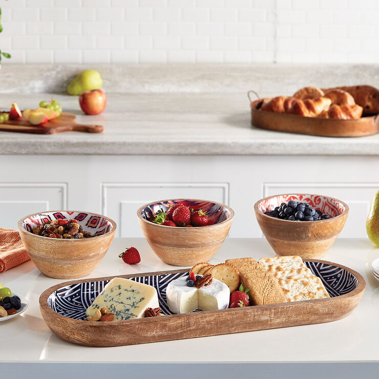 Mesa Juego de Servicio de Madera de Mango  4 Piezas — Imagen 3 de 4