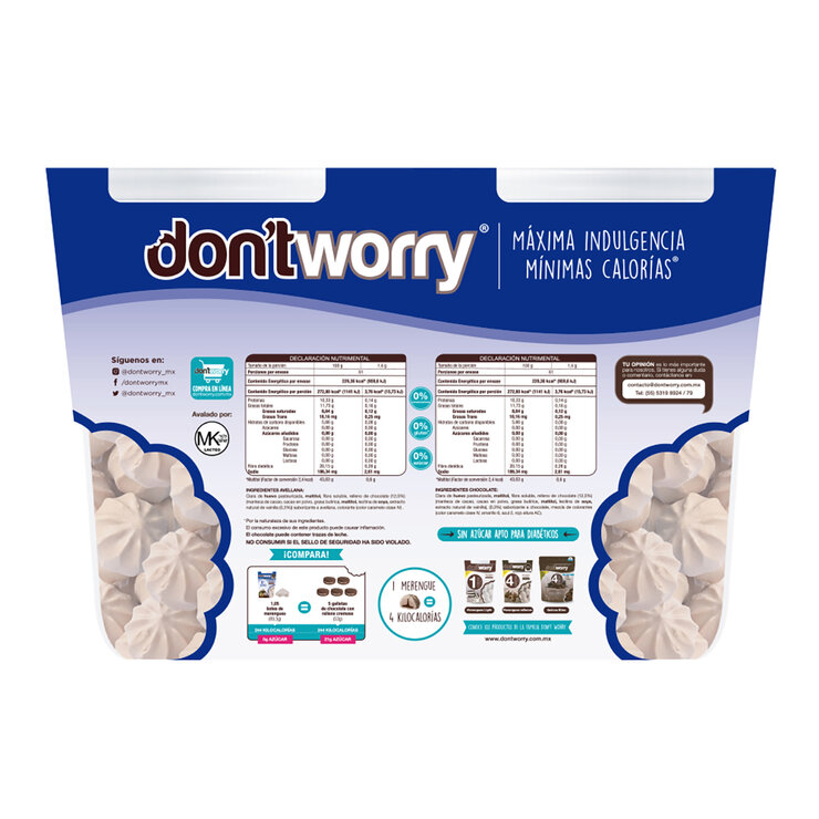 Don't Worry Merengues Chocolate y Avellana 2 pzas de 85 g — Imagen 3 de 3