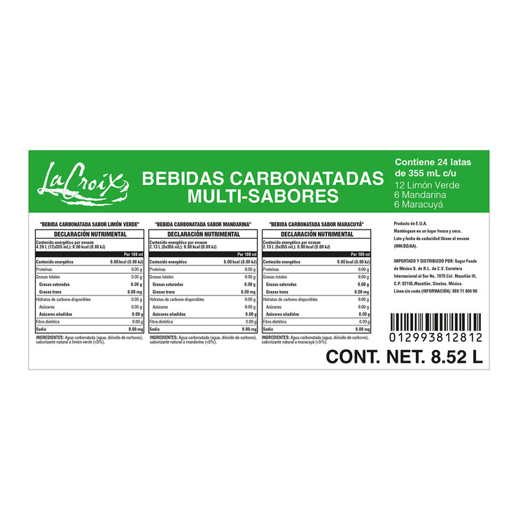 LaCroix Bebida Carbonatada Key Lime 24 pzas de 355 ml — Imagen 4 de 4