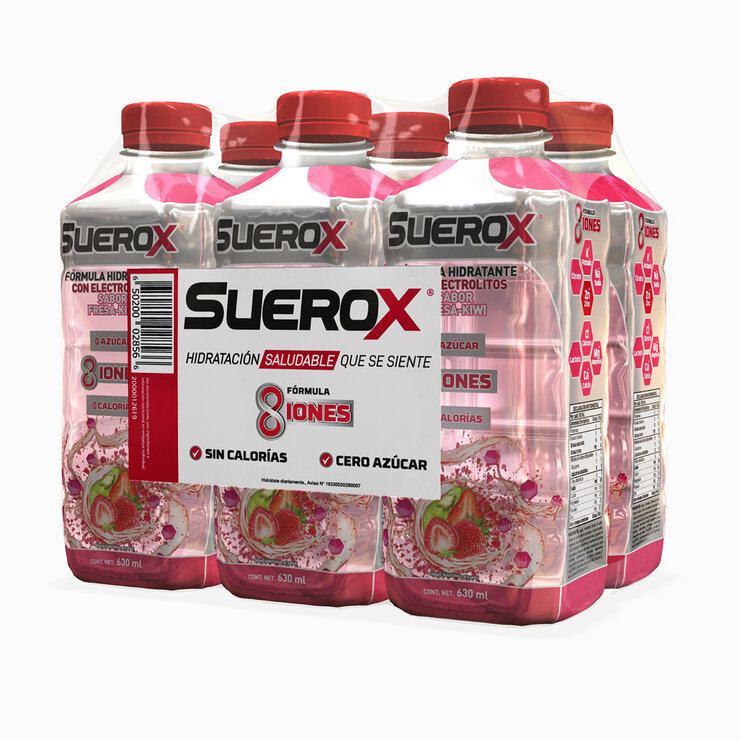 Suerox Bebida Hidratante 6 piezas de 630 ml Sabor Fresa-Kiwi — Imagen 2 de 2