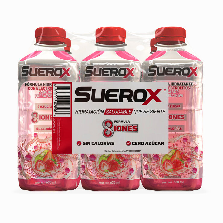 Suerox Bebida Hidratante 6 piezas de 630 ml Sabor Fresa-Kiwi — Imagen 1 de 2