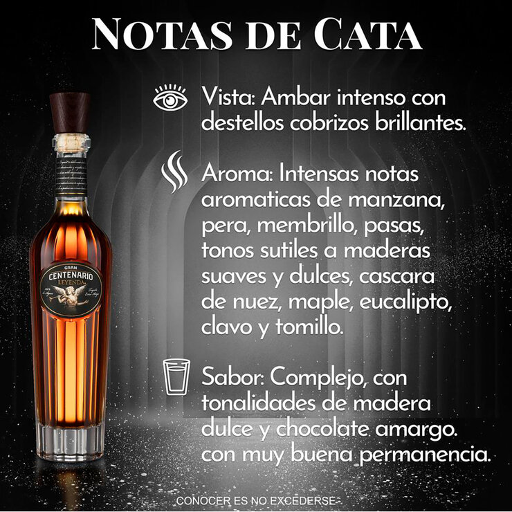 Tequila Gran Centenario Leyenda Extra Añejo 750ml — Imagen 2 de 3