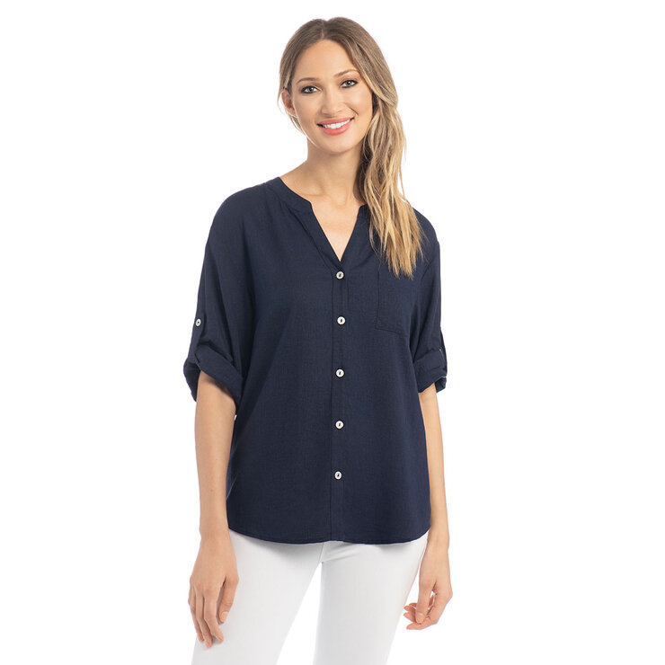 Cable and Gauge Blusa para Dama con manga enrollada Varias Tallas y Colores — Imagen 1 de 3