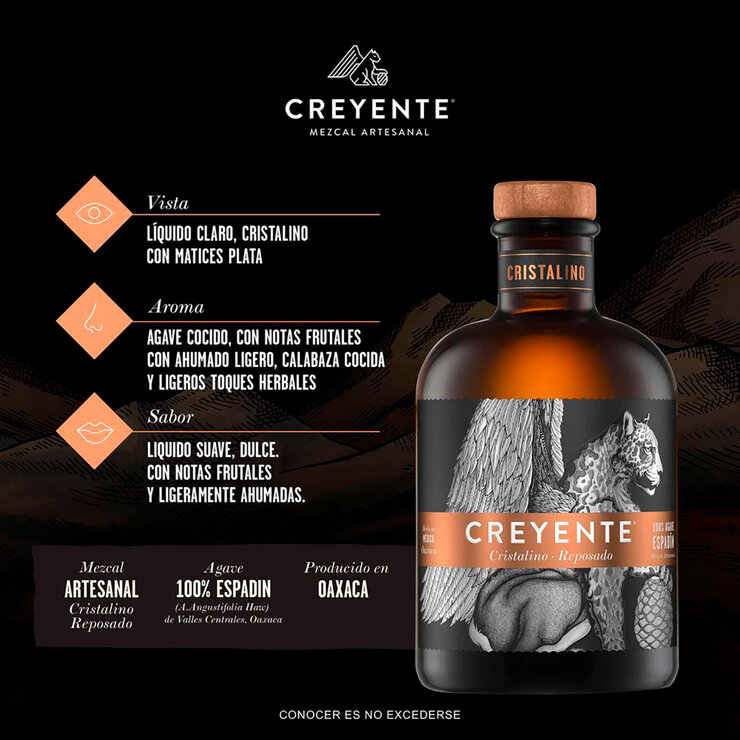Mezcal Creyente Cristalino 750ml — Imagen 3 de 4