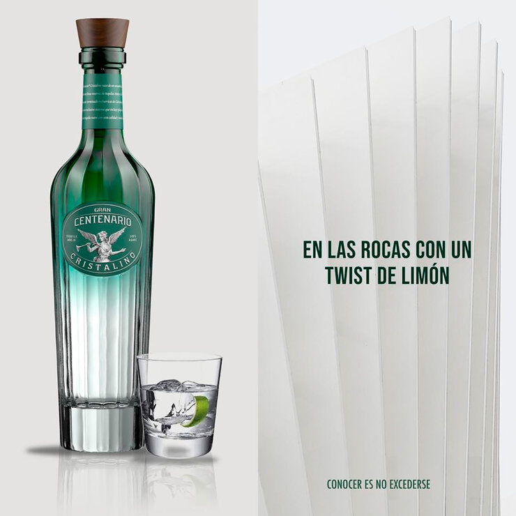 Tequila Gran Centenario Añejo Cristalino 750ml — Imagen 3 de 4