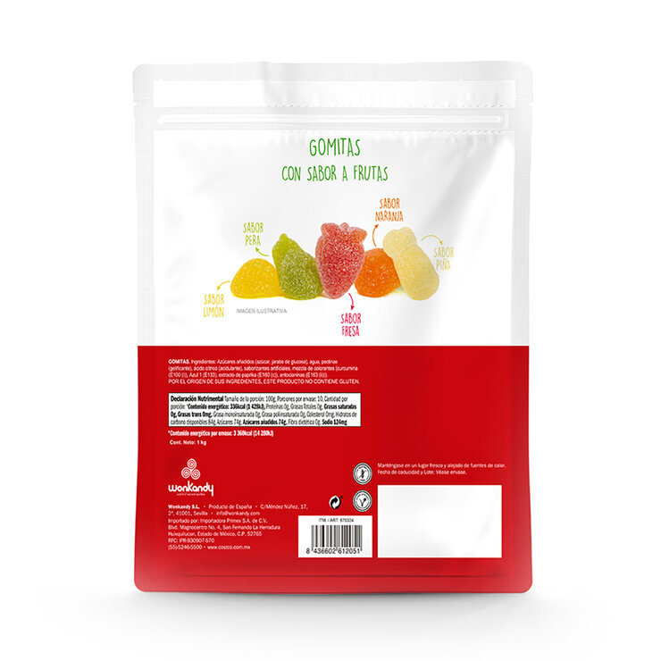 Wonkandy Gomitas con Sabor a Frutas 1 kg — Imagen 2 de 2