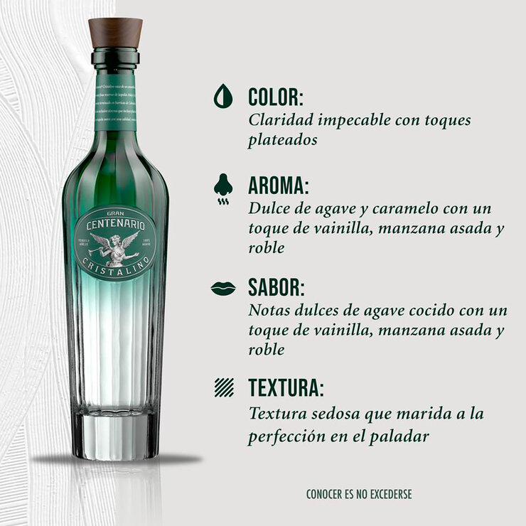 Tequila Gran Centenario Añejo Cristalino 750ml — Imagen 4 de 4