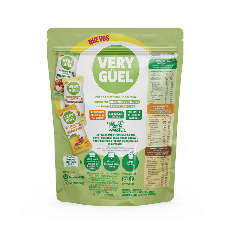 Very Güel Trocitos de Frutas Dehidratadas 18pzas de 23g — Imagen 4 de 4