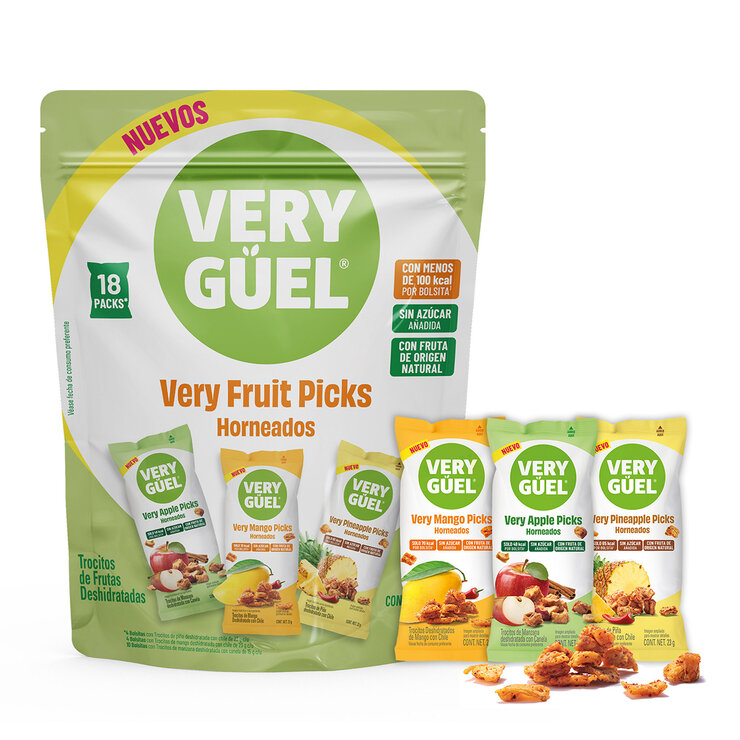 Very Güel Trocitos de Frutas Dehidratadas 18pzas de 23g — Imagen 1 de 4